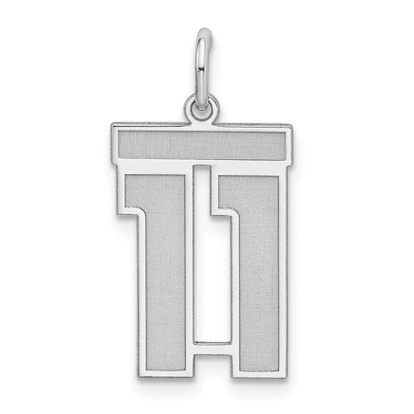 Sterling Silver, Jersey Collection, Medium Number 11 Pendant - Picture 1 of 5
